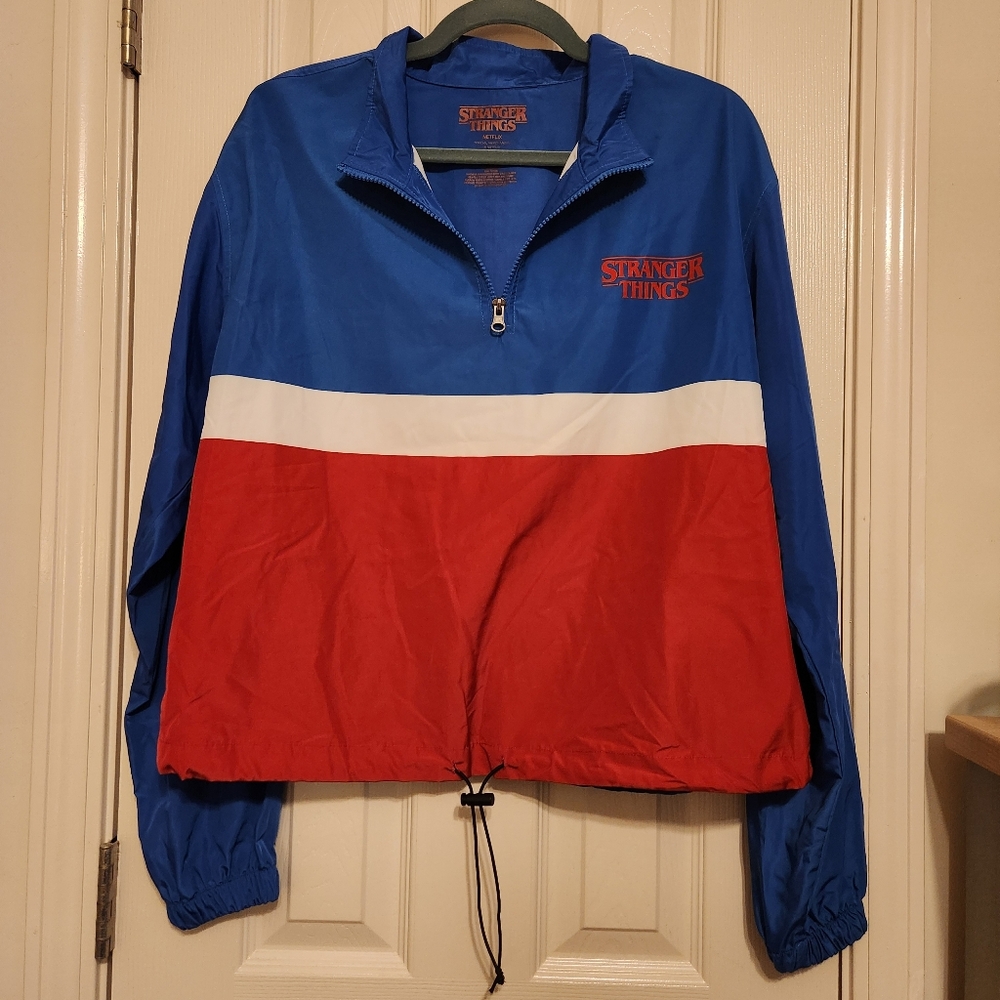 🙃Stranger Things Color Block 1/4 Zip Jacket XL Official Merchandise - Picture 7 of 7